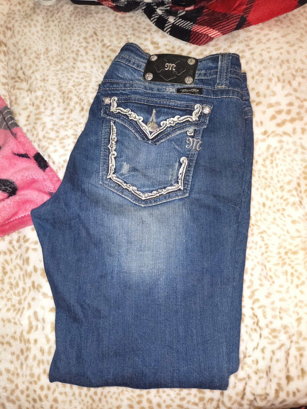 Miss Me Blue Embroidered Pocket Women's Jeans